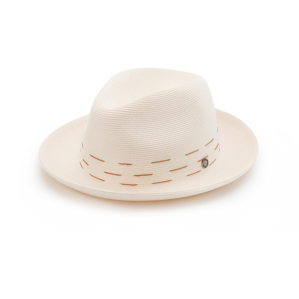 3121 Pineapple&Star Genoa Fedora Bucket Sun Straw Beach Hat Fine Braid